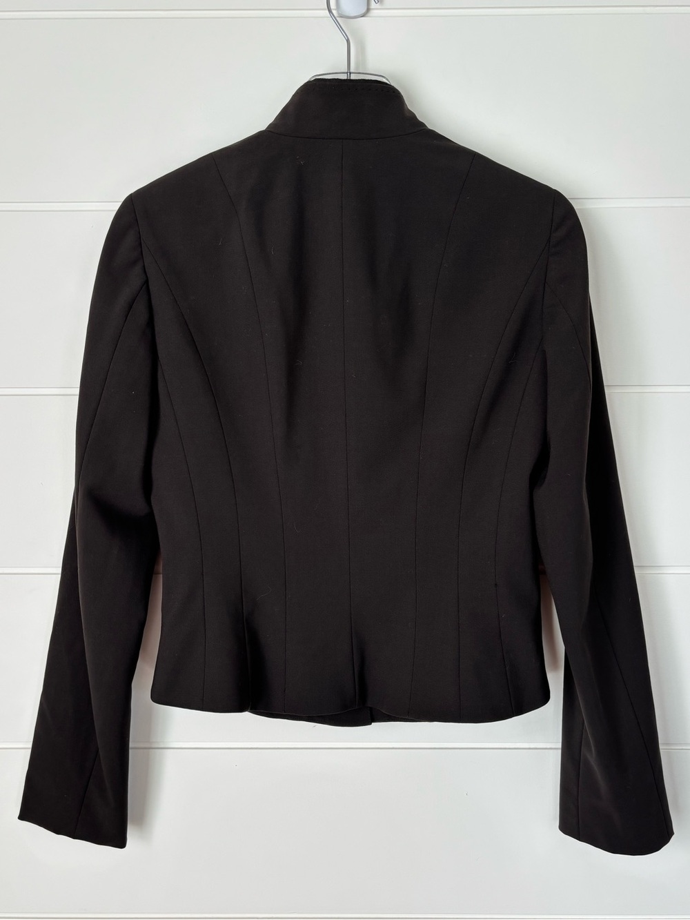 Vintage Elie Tahari Brown Military-Style Fitted Women's Wool Blazer Size 8 - Picture 11 of 15
